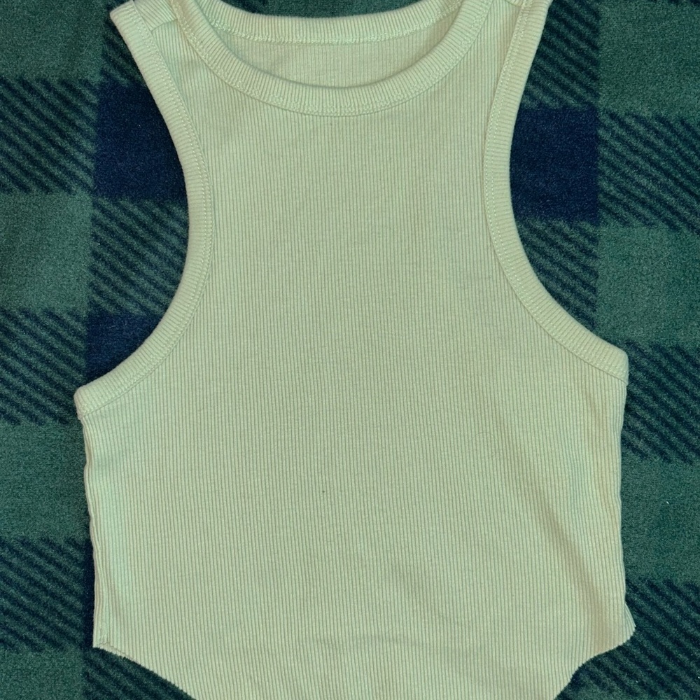 Wild Fable Cream Ribbed Tank Top